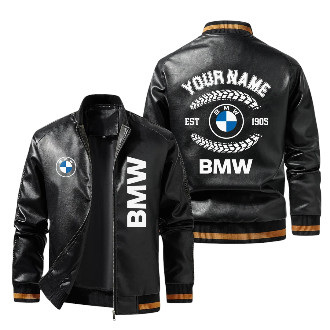 Vintage BMW Exclusive Logo Jacket Est 1905, Classic Ribbed Collar and Striped Cuffs, Custom Name HIDI220225Y12LJ93BMW Vintage BMW Exclusive Logo Jacket Est 1905, Classic Ribbed Collar and Striped Cuffs, Custom Name HIDI220225Y12LJ93BMW