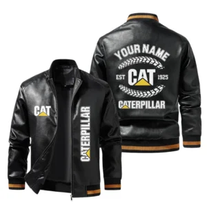 Vintage Caterpillar Exclusive Logo Jacket Est 1925, Classic Ribbed Collar and Striped Cuffs, Custom Name HIDI240225Y12LJ93CAT
