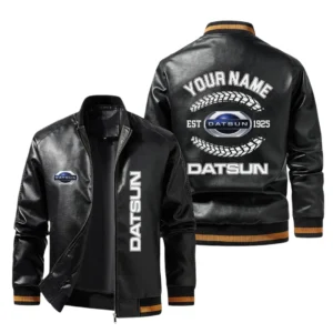 Vintage Datsun Exclusive Logo Jacket Est 1931, Classic Ribbed Collar and Striped Cuffs, Custom Name HIDI240225Y12LJ93DAT