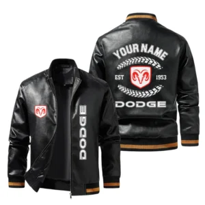Vintage Dodge Exclusive Logo Jacket Est 1953, Classic Ribbed Collar and Striped Cuffs, Custom Name HIDI240225Y12LJ93DOD