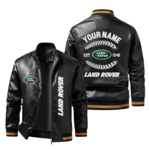 Vintage Land Rover Exclusive Logo Jacket Est 1948, Classic Ribbed Collar and Striped Cuffs, Custom Name HIDI240225Y12LJ93LAR