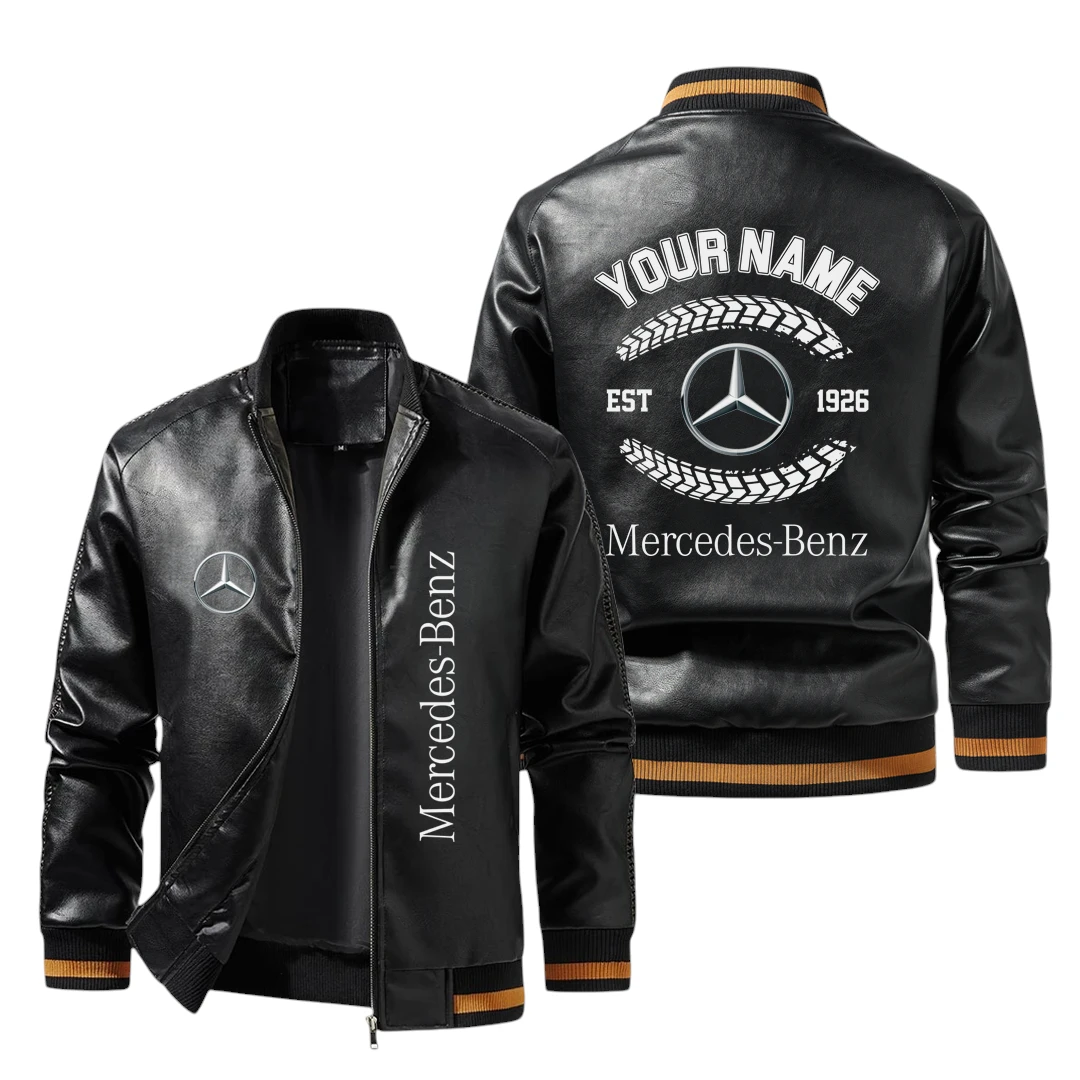 Vintage Mercedes-Benz Exclusive Logo Jacket Est 1926, Classic Ribbed Collar and Striped Cuffs, Custom Name HIDI250225Y12LJ93MEB Vintage Mercedes-Benz Exclusive Logo Jacket Est 1926, Classic Ribbed Collar and Striped Cuffs, Custom Name HIDI250225Y12LJ93MEB