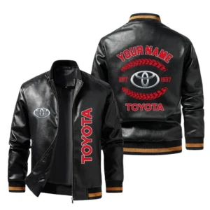 Vintage Toyota Exclusive Logo Jacket Est 1937, Classic Ribbed Collar and Striped Cuffs, Custom Name HIDI250225Y12LJ93TOY