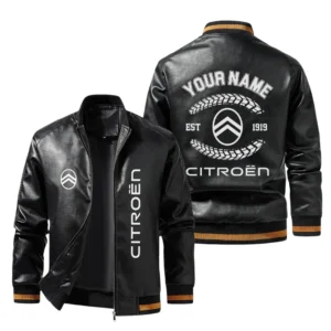 Vintage Citroen Exclusive Logo Jacket Est 1919, Classic Ribbed Collar and Striped Cuffs, Custom Name HIDI260225Y12LJ93CIT