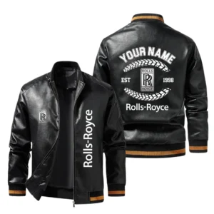 Vintage Rolls Royce  Exclusive Logo Jacket Est 1998, Classic Ribbed Collar and Striped Cuffs, Custom Name HIDI260225Y12LJ93ROR