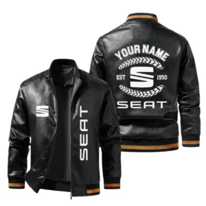 Vintage Seat Exclusive Logo Jacket Est 1950, Classic Ribbed Collar and Striped Cuffs, Custom Name HIDI260225Y12LJ93SEA