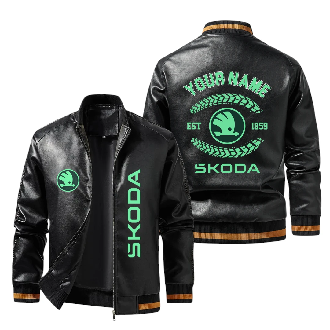 Vintage Skoda Exclusive Logo Jacket Est 1859, Classic Ribbed Collar and Striped Cuffs, Custom Name HIDI260225Y12LJ93SKO Vintage Skoda Exclusive Logo Jacket Est 1859, Classic Ribbed Collar and Striped Cuffs, Custom Name HIDI260225Y12LJ93SKO