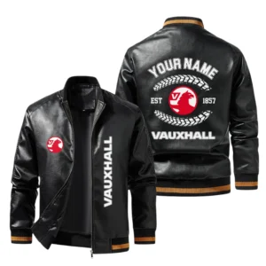 Vintage Vauxhall Exclusive Logo Jacket Est 1857, Classic Ribbed Collar and Striped Cuffs, Custom Name HIDI260225Y12LJ93VLL