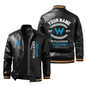 Vintage Williams Racing Exclusive Logo Jacket Est 1977, Classic Ribbed Collar and Striped Cuffs, Custom Name HIDI280225Y12LJ93WIR