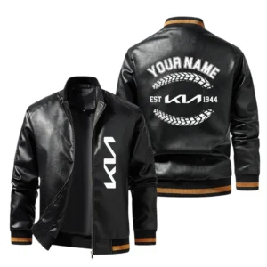 Vintage KIA Exclusive Logo Jacket Est 1944, Classic Ribbed Collar and Striped Cuffs, Custom Name HIDI240225Y12LJ93KIA