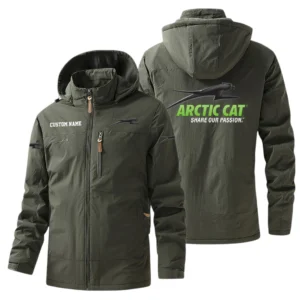 Arctic Cat Windbreaker Jacket Hooded, Warm Lining Waterproof Outdoor Running Jacket For Men, Custom Name HIHI240225Y17WO88ARC