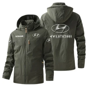 Hyundai Windbreaker Jacket Hooded, Warm Lining Waterproof Outdoor Running Jacket For Men, Custom Name HIHI250225Y17WO88HYU