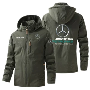 Mercedes-AMG Petronas Windbreaker Jacket Hooded, Warm Lining Waterproof Outdoor Running Jacket For Men, Custom Name HIHI260225Y17WO88MAP
