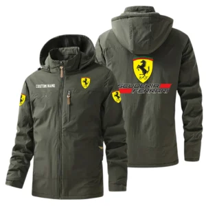 Scuderia Ferrari Windbreaker Jacket Hooded, Warm Lining Waterproof Outdoor Running Jacket For Men, Custom Name HIHI260225Y17WO88SCF