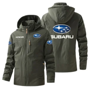Subaru Windbreaker Jacket Hooded, Warm Lining Waterproof Outdoor Running Jacket For Men, Custom Name HIHI260225Y17WO88SUB