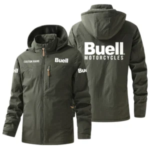 Buell Motorcycles Windbreaker Jacket Hooded, Warm Lining Waterproof Outdoor Running Jacket For Men, Custom Name HIHI270225Y17WO88BUM