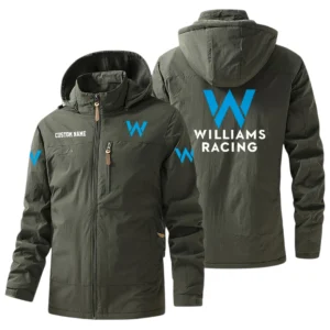 Williams Racing Windbreaker Jacket Hooded, Warm Lining Waterproof Outdoor Running Jacket For Men, Custom Name HIHI280225Y17WO88WIR