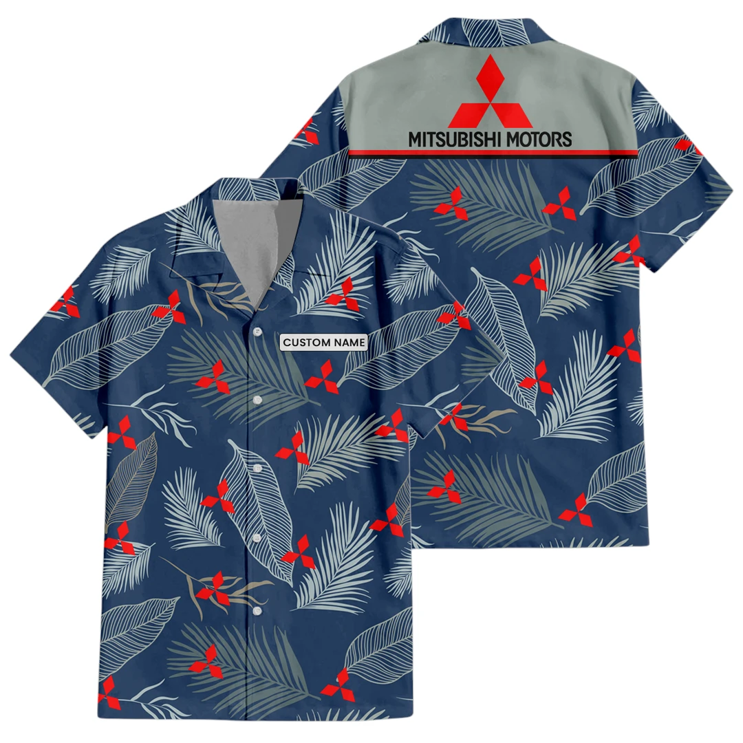 Mitsubishi Exclusive Logo Aloha Button Up Hawaiian Shirt Tropical Leaves Seamless Pattern All-over Print, Custom Name HIHI180225Y7HWLS1MIT Mitsubishi Exclusive Logo Aloha Button Up Hawaiian Shirt Tropical Leaves Seamless Pattern All-over Print, Custom Name HIHI180225Y7HWLS1MIT