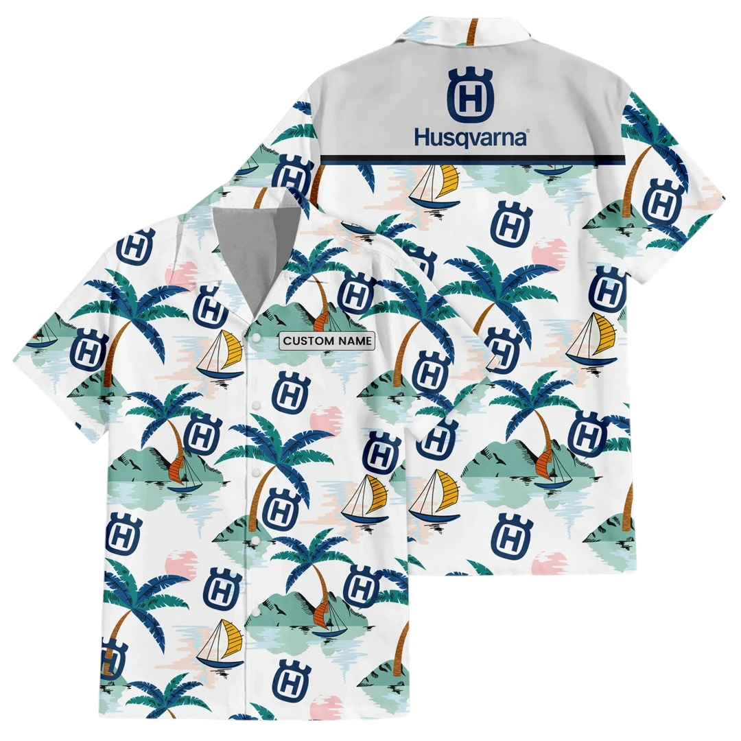 Husqvarna Exclusive Logo Button Up Hawaiian Shirt Tropical Landscape Pattern All-over Print, Custom Name HIDI200225Y7HWLS2HUA Husqvarna Exclusive Logo Button Up Hawaiian Shirt Tropical Landscape Pattern All-over Print, Custom Name HIDI200225Y7HWLS2HUA