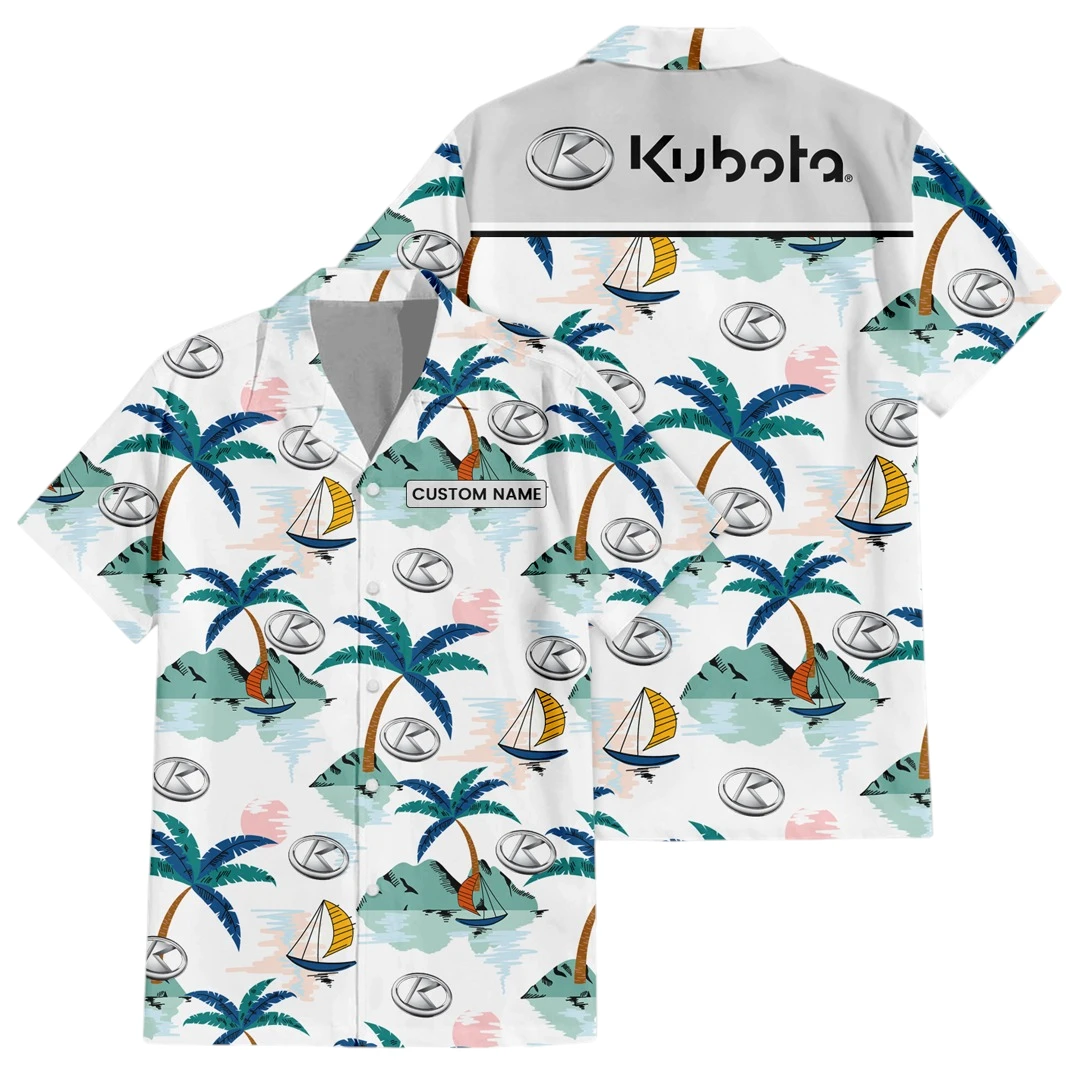 Kubota Exclusive Logo Button Up Hawaiian Shirt Tropical Landscape Pattern All-over Print, Custom Name HIDI200225Y7HWLS2KUB Kubota Exclusive Logo Button Up Hawaiian Shirt Tropical Landscape Pattern All-over Print, Custom Name HIDI200225Y7HWLS2KUB