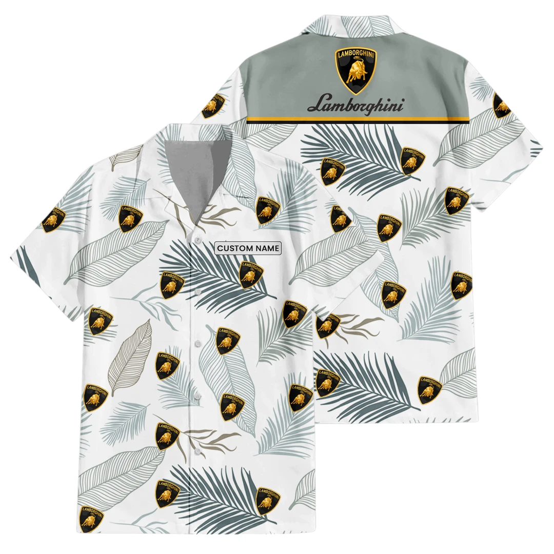 Lamborghini Exclusive Logo Button Up Hawaiian Shirt Tropical Leaves Seamless Pattern All-over Print, Custom Name HIHI180225Y7HWLS1LAM Lamborghini Exclusive Logo Button Up Hawaiian Shirt Tropical Leaves Seamless Pattern All-over Print, Custom Name HIHI180225Y7HWLS1LAM