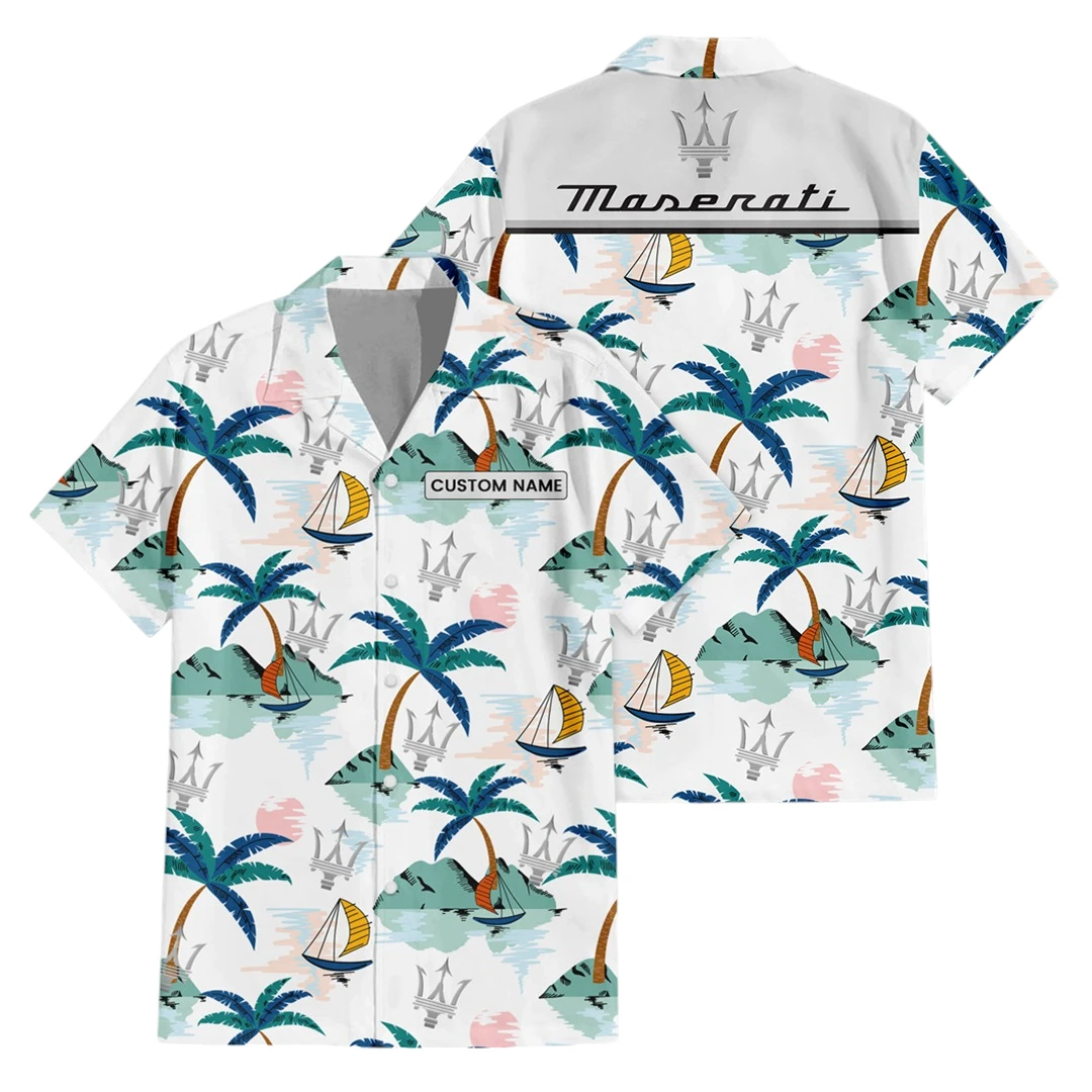 Maserati Exclusive Logo Button Up Hawaiian Shirt Tropical Landscape Pattern All-over Print, Custom Name HIDI210225Y7HWLS2MAS Maserati Exclusive Logo Button Up Hawaiian Shirt Tropical Landscape Pattern All-over Print, Custom Name HIDI210225Y7HWLS2MAS