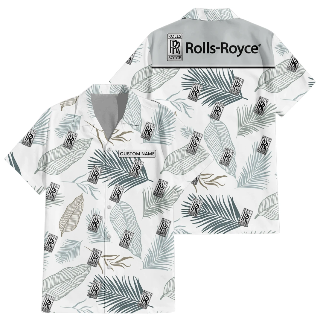 Rolls Royce Exclusive Logo Button Up Hawaiian Shirt Tropical Leaves Seamless Pattern All-over Print, Custom Name HIHI190225Y7HWLS1ROR Rolls Royce Exclusive Logo Button Up Hawaiian Shirt Tropical Leaves Seamless Pattern All-over Print, Custom Name HIHI190225Y7HWLS1ROR