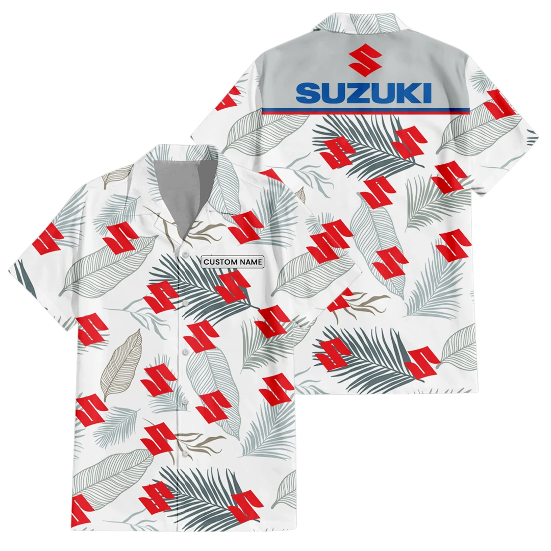 Suzuki Exclusive Logo Button Up Hawaiian Shirt Tropical Leaves Seamless Pattern All-over Print, Custom Name HIHI190225Y7HWLS1SUZ Suzuki Exclusive Logo Button Up Hawaiian Shirt Tropical Leaves Seamless Pattern All-over Print, Custom Name HIHI190225Y7HWLS1SUZ