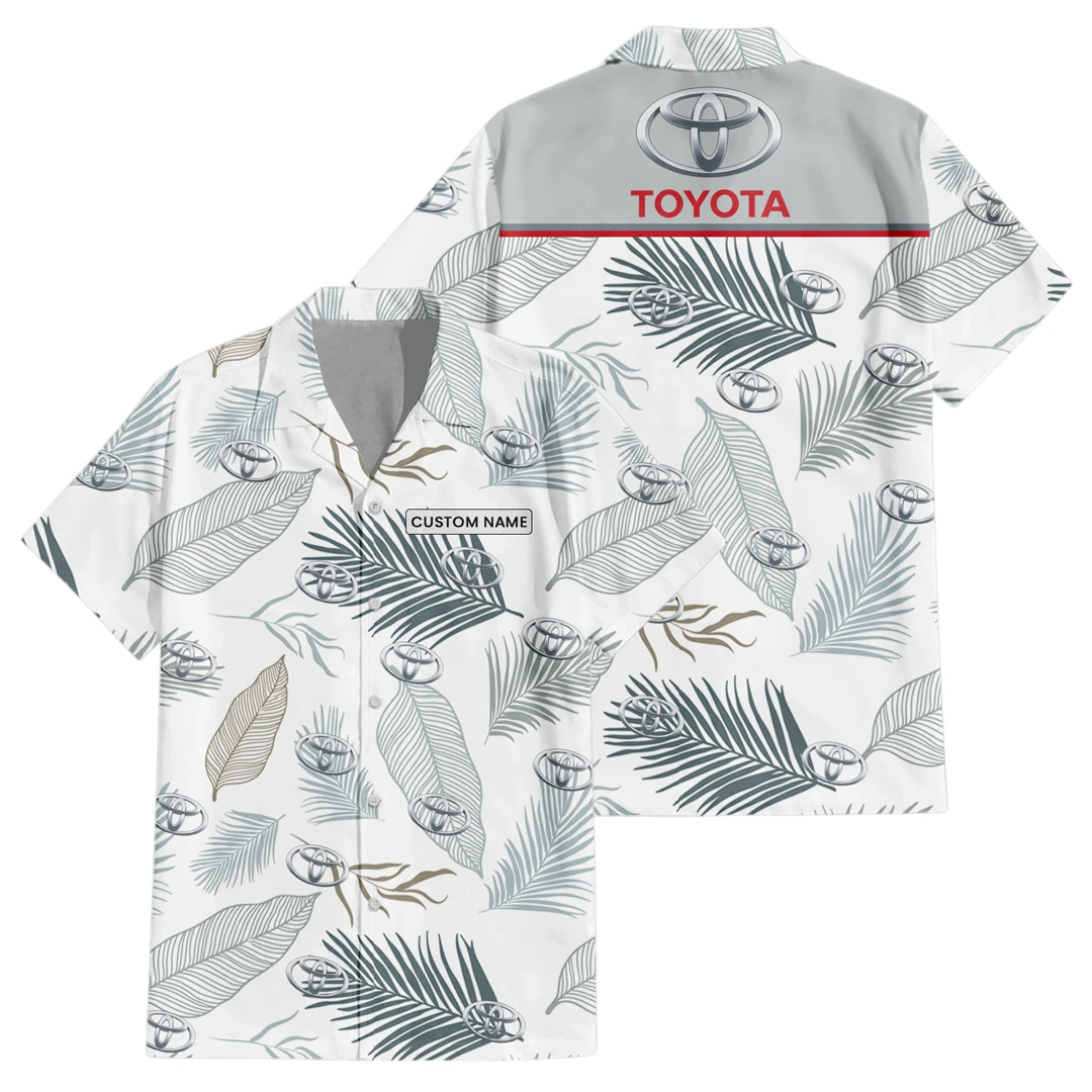 Toyota Exclusive Logo Button Up Hawaiian Shirt Tropical Leaves Seamless Pattern All-over Print, Custom Name HIHI190225Y7HWLS1TOY Toyota Exclusive Logo Button Up Hawaiian Shirt Tropical Leaves Seamless Pattern All-over Print, Custom Name HIHI190225Y7HWLS1TOY