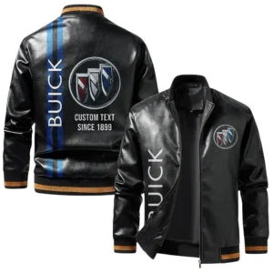 Vintage Buick Exclusive Logo Jacket, Classic Ribbed Collar and Striped Cuffs, Custom Name TN21032025Y12LJ93CT2BUI