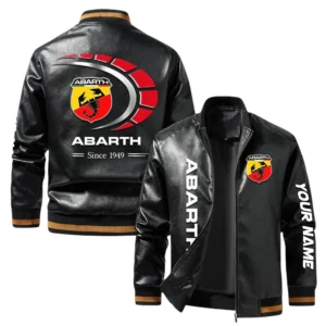 Vintage Abarth Exclusive Logo Jacket, Classic Ribbed Collar and Striped Cuffs, Custom Name TN21032025Y12LJ93CT1ABA