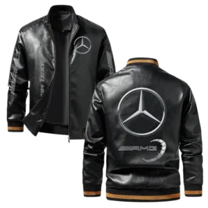 Vintage Mercedes AMG Exclusive Logo Jacket, Classic Ribbed Collar and Striped Cuffs, Custom Name TN21032025Y12LJ93CT1AMG