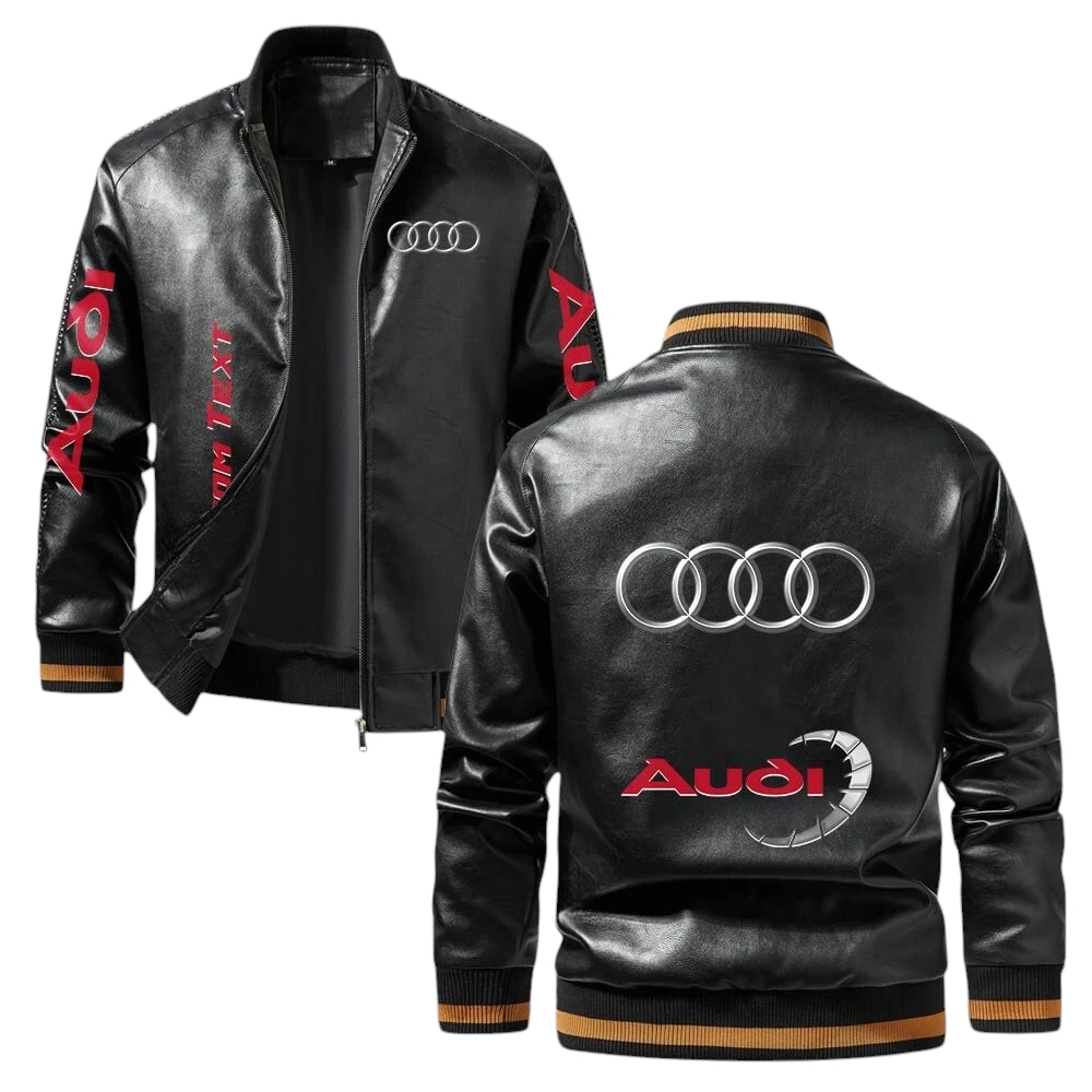 Vintage Audi Exclusive Logo Jacket, Classic Ribbed Collar and Striped Cuffs, Custom Name TN21032025Y12LJ93CT1AUD Vintage Audi Exclusive Logo Jacket, Classic Ribbed Collar and Striped Cuffs, Custom Name TN21032025Y12LJ93CT1AUD