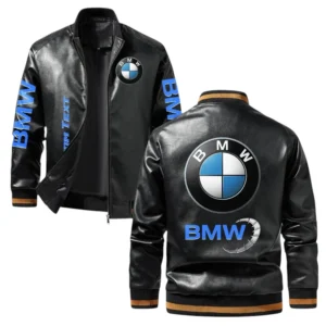 Vintage BMW Exclusive Logo Jacket, Classic Ribbed Collar and Striped Cuffs, Custom Name TN21032025Y12LJ93CT1BMW