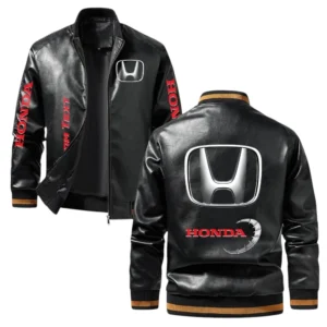 Vintage Honda Exclusive Logo Jacket, Classic Ribbed Collar and Striped Cuffs, Custom Name TN21032025Y12LJ93CT1HON