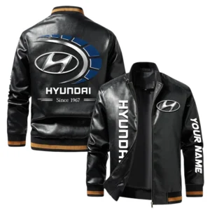 Vintage Hyundai Exclusive Logo Jacket, Classic Ribbed Collar and Striped Cuffs, Custom Name TN21032025Y12LJ93CT1HYU