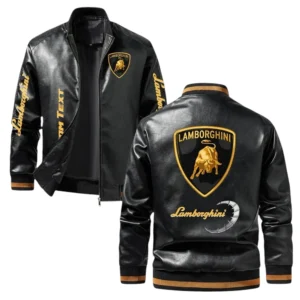 Vintage Lamborghini Exclusive Logo Jacket, Classic Ribbed Collar and Striped Cuffs, Custom Name TN21032025Y12LJ93CT1LAM