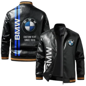 Vintage BMW Exclusive Logo Jacket, Classic Ribbed Collar and Striped Cuffs, Custom Name TN21032025Y12LJ93CT2BMW