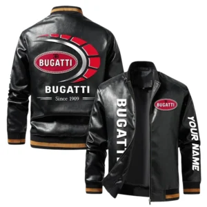 Vintage Bugatti Exclusive Logo Jacket, Classic Ribbed Collar and Striped Cuffs, Custom Name TN21032025Y12LJ93CT2BUG
