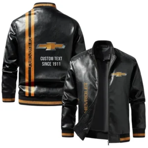 Vintage Chevrolet Exclusive Logo Jacket, Classic Ribbed Collar and Striped Cuffs, Custom Name TN21032025Y12LJ93CT2CRL