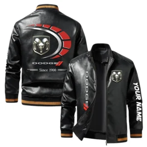Vintage Dodge Exclusive Logo Jacket, Classic Ribbed Collar and Striped Cuffs, Custom Name TN21032025Y12LJ93CT2DOD