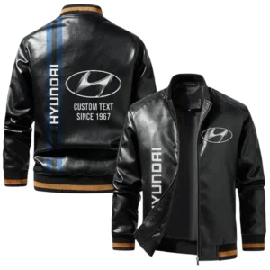Vintage Hyundai Exclusive Logo Jacket, Classic Ribbed Collar and Striped Cuffs, Custom Name TN21032025Y12LJ93CT2HYU
