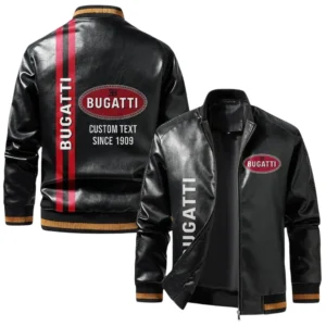 Vintage Bugatti Exclusive Logo Jacket, Classic Ribbed Collar and Striped Cuffs, Custom Name TN21032025Y12LJ93CT3BUG