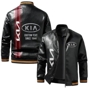 Vintage KIA Exclusive Logo Jacket, Classic Ribbed Collar and Striped Cuffs, Custom Name TN21032025Y12LJ93CT3KIA