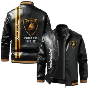 Vintage Lamborghini Exclusive Logo Jacket, Classic Ribbed Collar and Striped Cuffs, Custom Name TN21032025Y12LJ93CT3LAM