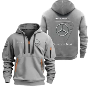 Mercedes AMG Half Zip Hoodie, Sports Hooded Multi-Pockets, Custom Name TN250325Y25QZ2HCT1AMG