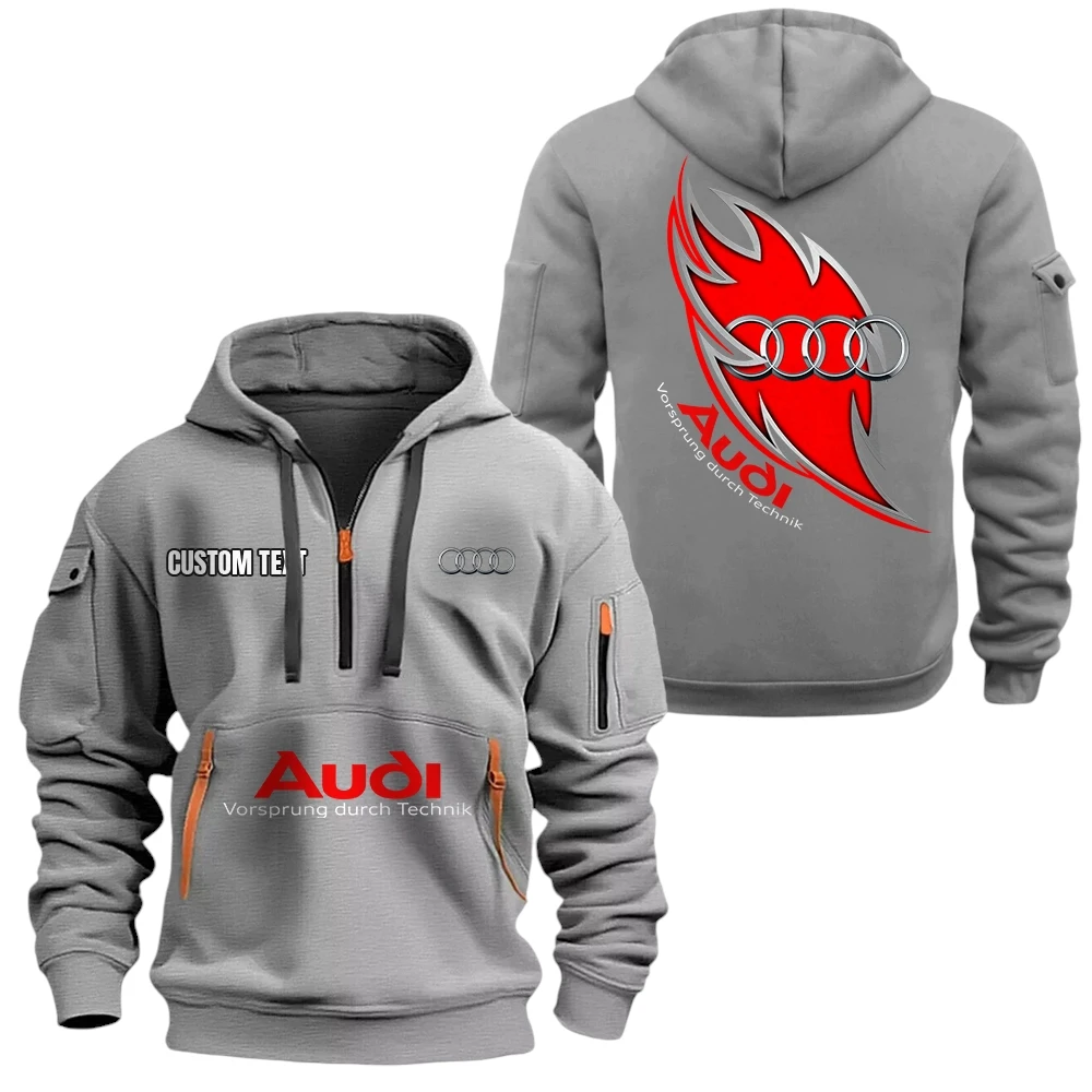Audi Half Zip Hoodie, Sports Hooded Multi-Pockets, Custom Name TN250325Y25QZ2HCT4AUD Audi Half Zip Hoodie, Sports Hooded Multi-Pockets, Custom Name TN250325Y25QZ2HCT4AUD