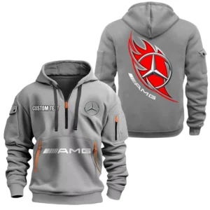 Mercedes AMG Half Zip Hoodie, Sports Hooded Multi-Pockets, Custom Name TN250325Y25QZ2HCT5AMG