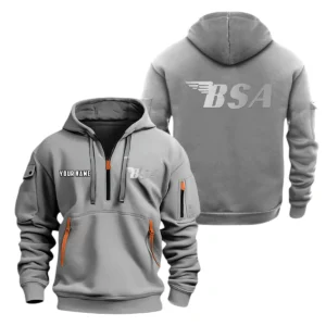 BSA Motorcycles Half Zip Hoodie, Sports Hooded Multi-Pockets, Custom Name TN0030325Y25QZ2HCT1BSA