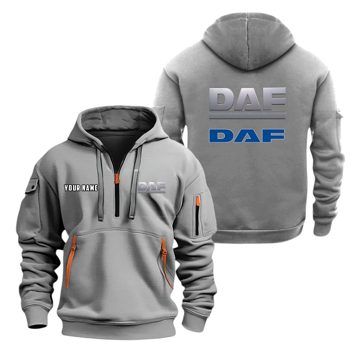 DAF Half Zip Hoodie, Sports Hooded Multi-Pockets, Custom Name TN0030325Y25QZ2HCT1DAF DAF Half Zip Hoodie, Sports Hooded Multi-Pockets, Custom Name TN0030325Y25QZ2HCT1DAF